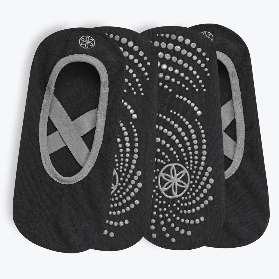 gaiam-grippy-yoga-barre-socks-lot-de-2-chaussettes-antid-rapantes image 1