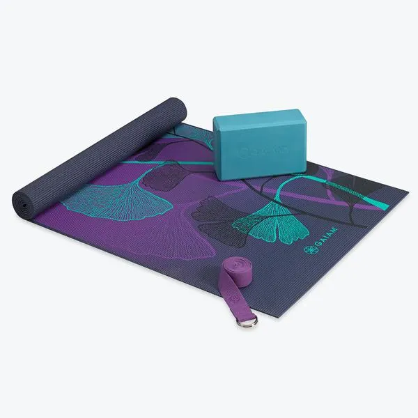 gaiam-yoga-for-beginners-kit-tapis-accessoires image 1