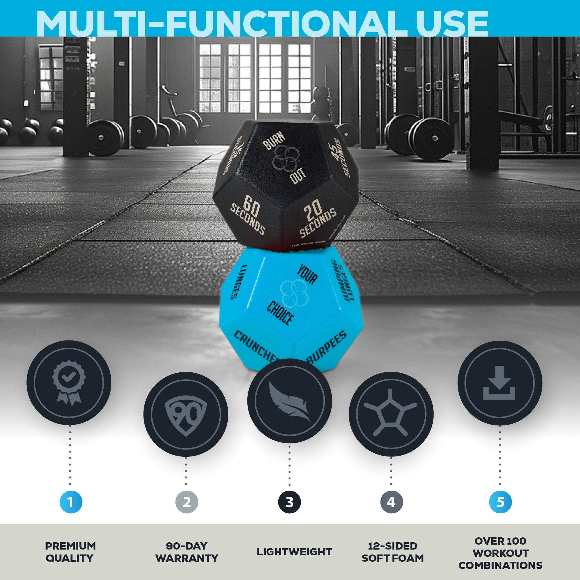 bosu-exercise-dice-d-s-d-exercice-mousse-x2 image 2