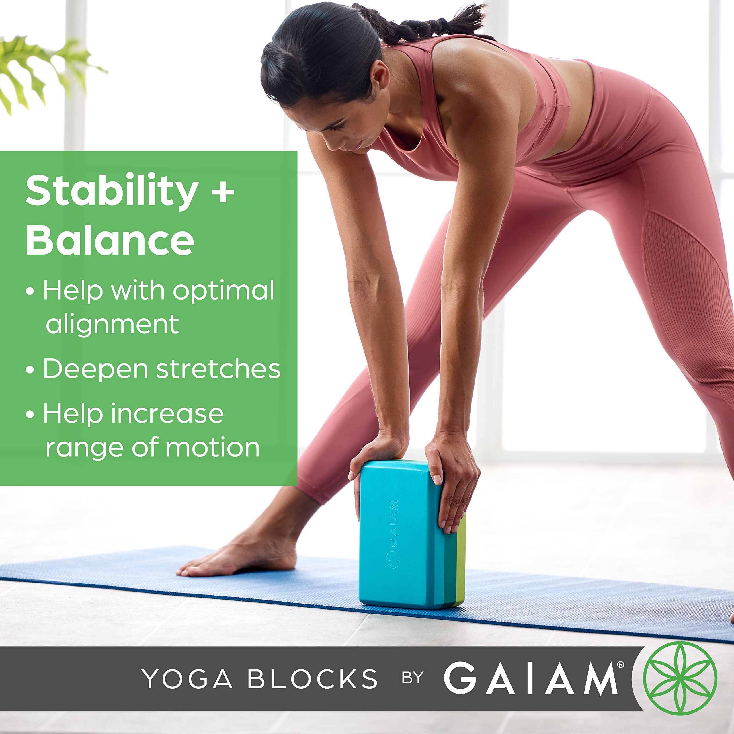 gaiam-bloc-de-yoga-mousse-eva-antid-rapant-22-9-x-15-2-x-10-2-cm image 2