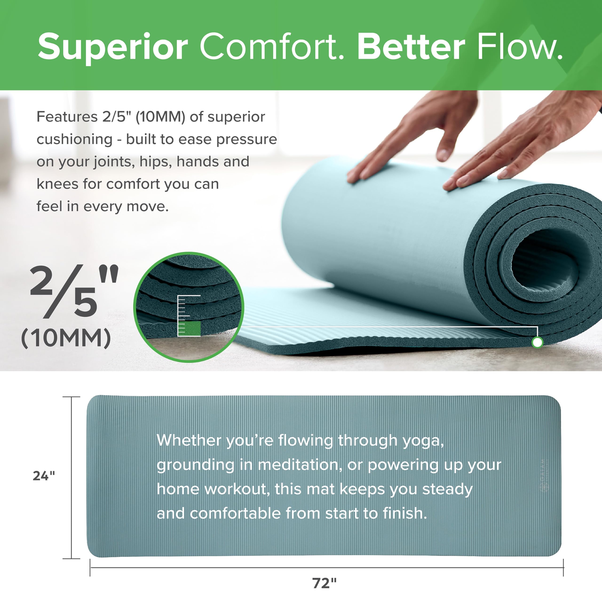 gaiam-essentials-tapis-de-yoga-pais-183-x-61-cm-avec-sangle image 3