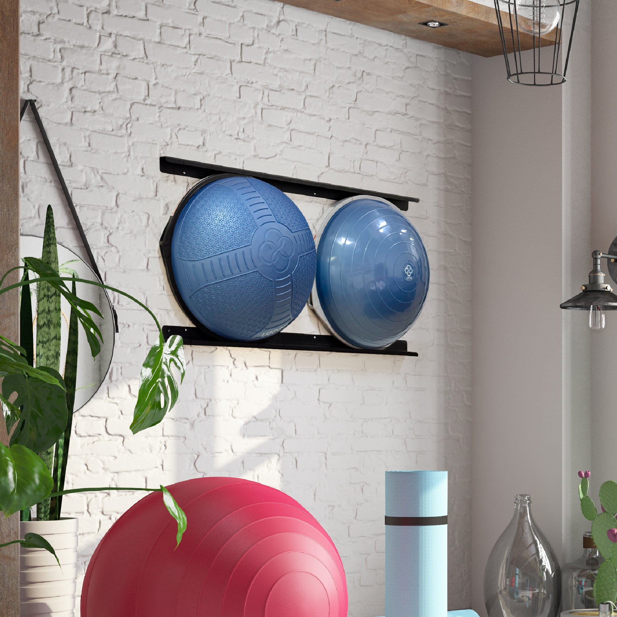 bosu-double-storage-balance-trainer-wall-bracket-support-mural-acier image 5