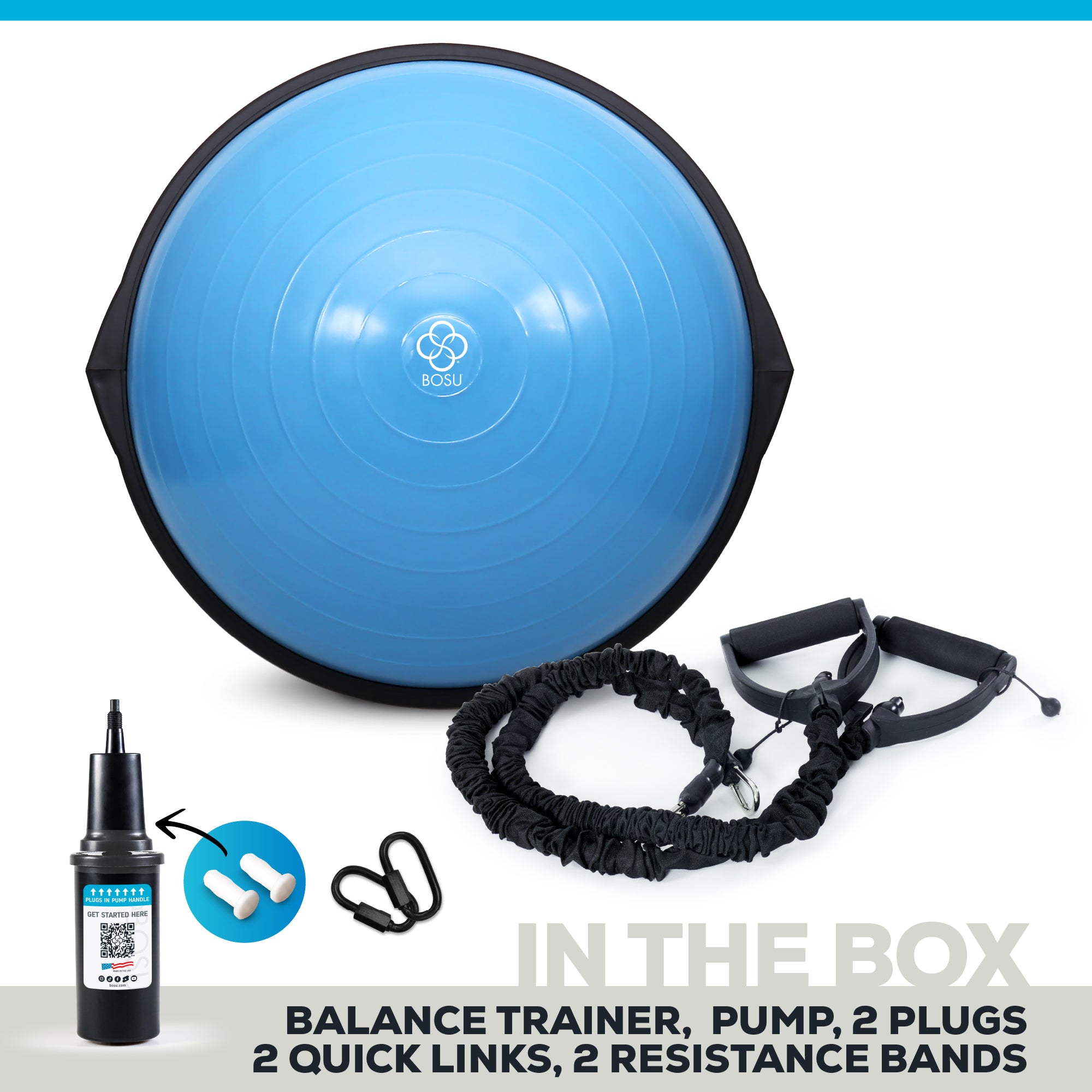 bosu-home-balance-trainer-avec-bandes-de-r-sistance image 3