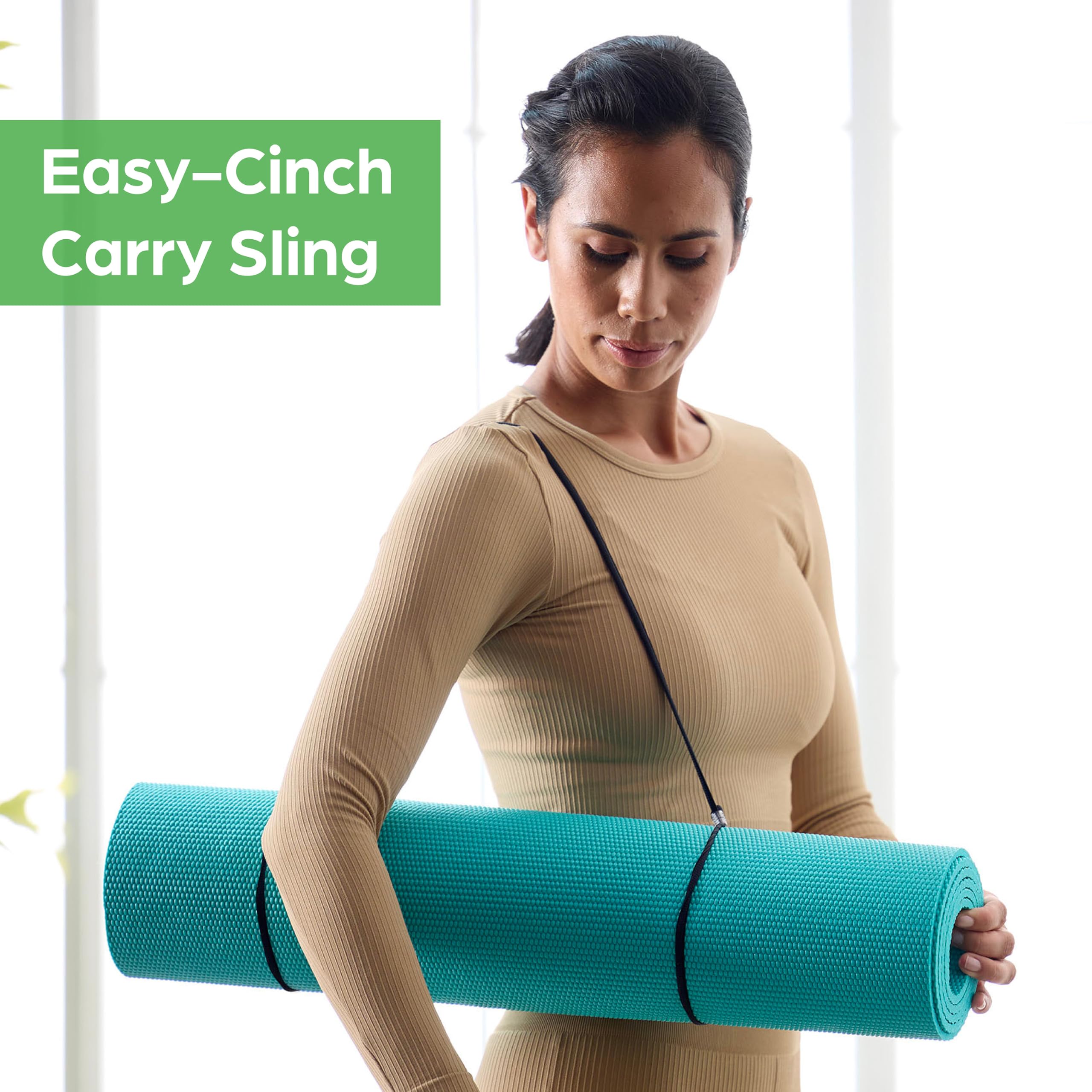 gaiam-essentials-tapis-de-yoga-premium-182-9-x-61-1-cm-6-mm-sangle image 3