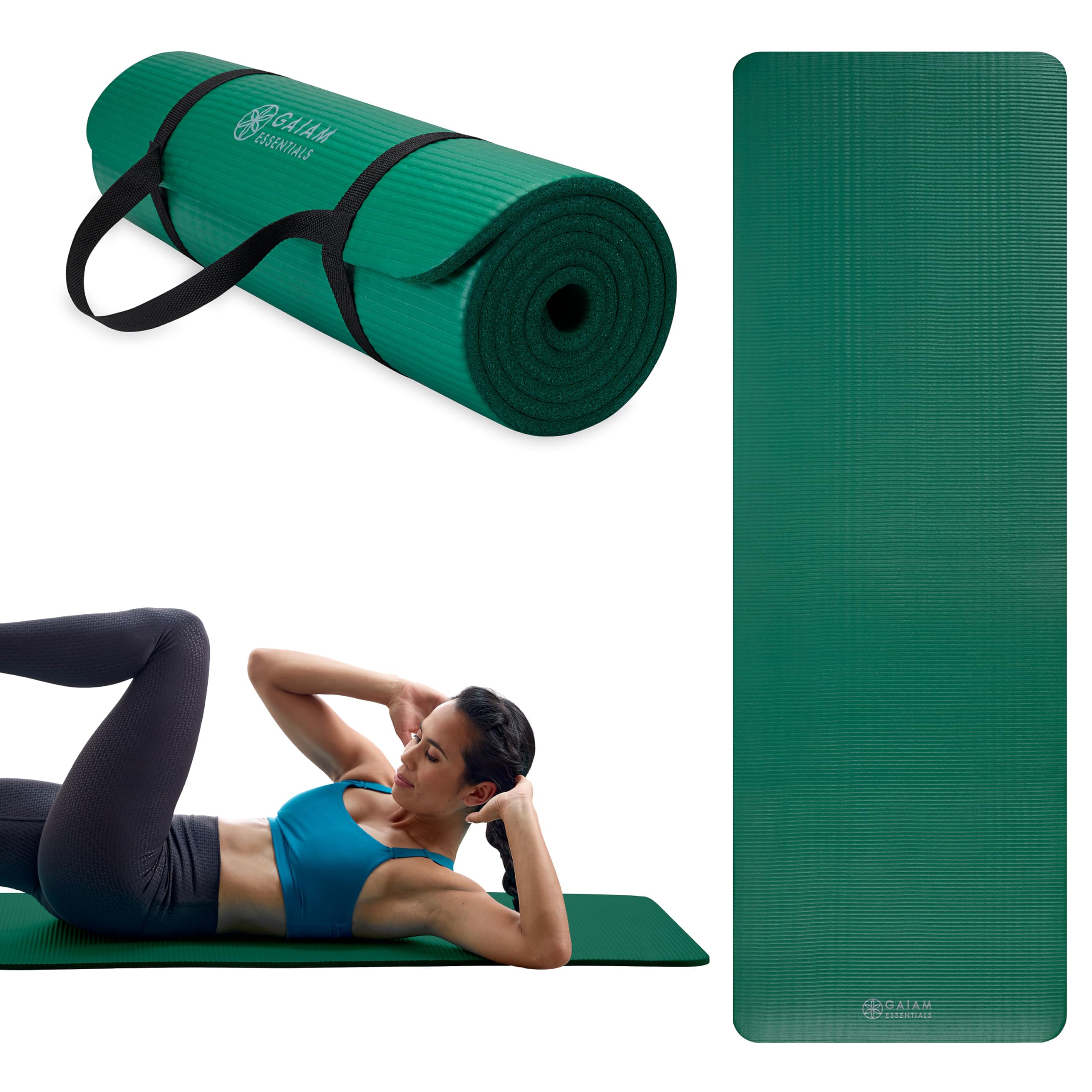 gaiam-essentials-tapis-de-yoga-pais-183-x-61-cm-avec-sangle image 2