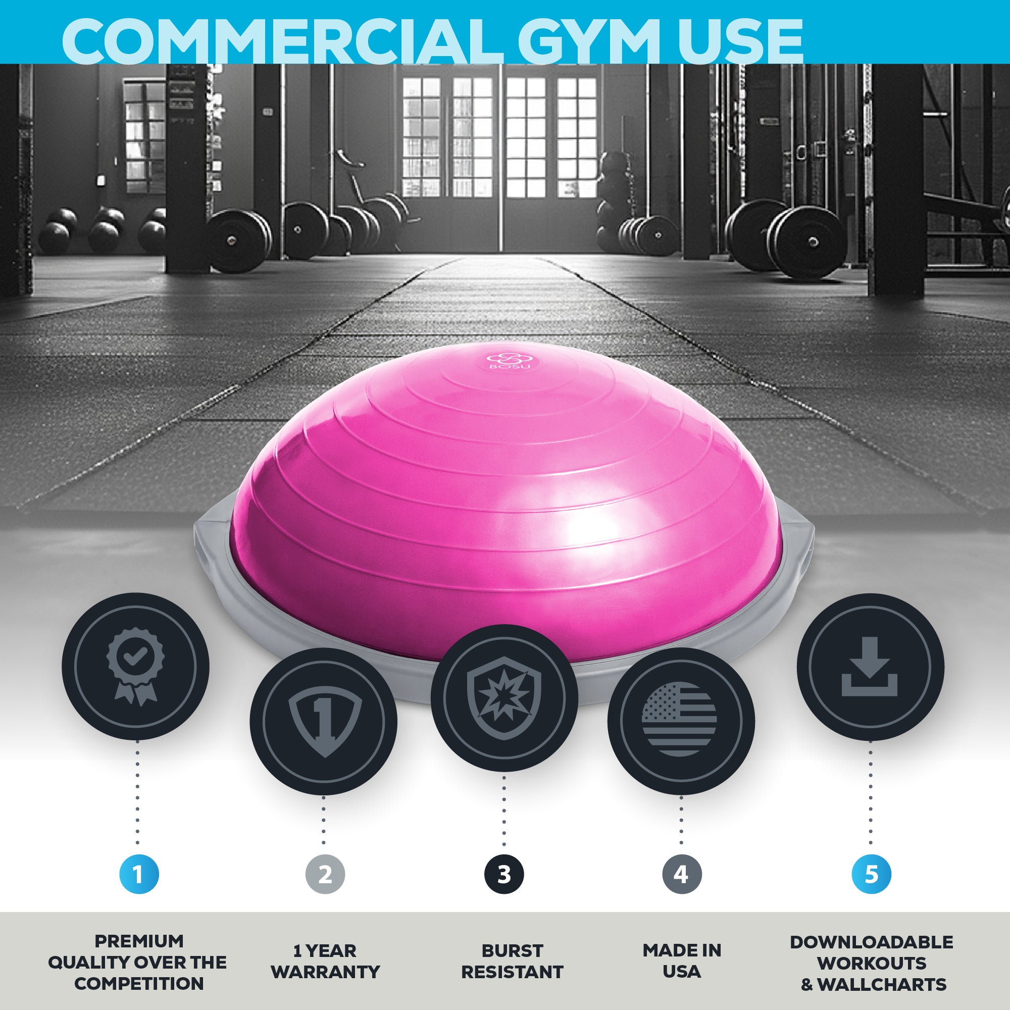 bosu-pro-balance-trainer-plateau-d-quilibre-original image 2