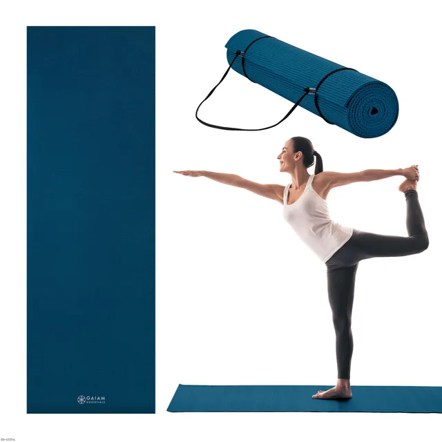gaiam-essentials-tapis-de-yoga-premium-182-9-x-61-1-cm-6-mm-sangle image 1