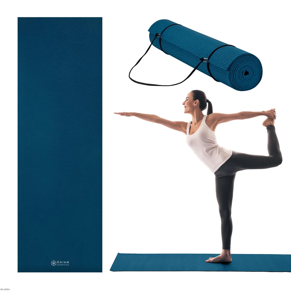 gaiam-essentials-tapis-de-yoga-premium-182-9-x-61-1-cm-6-mm-sangle image 1