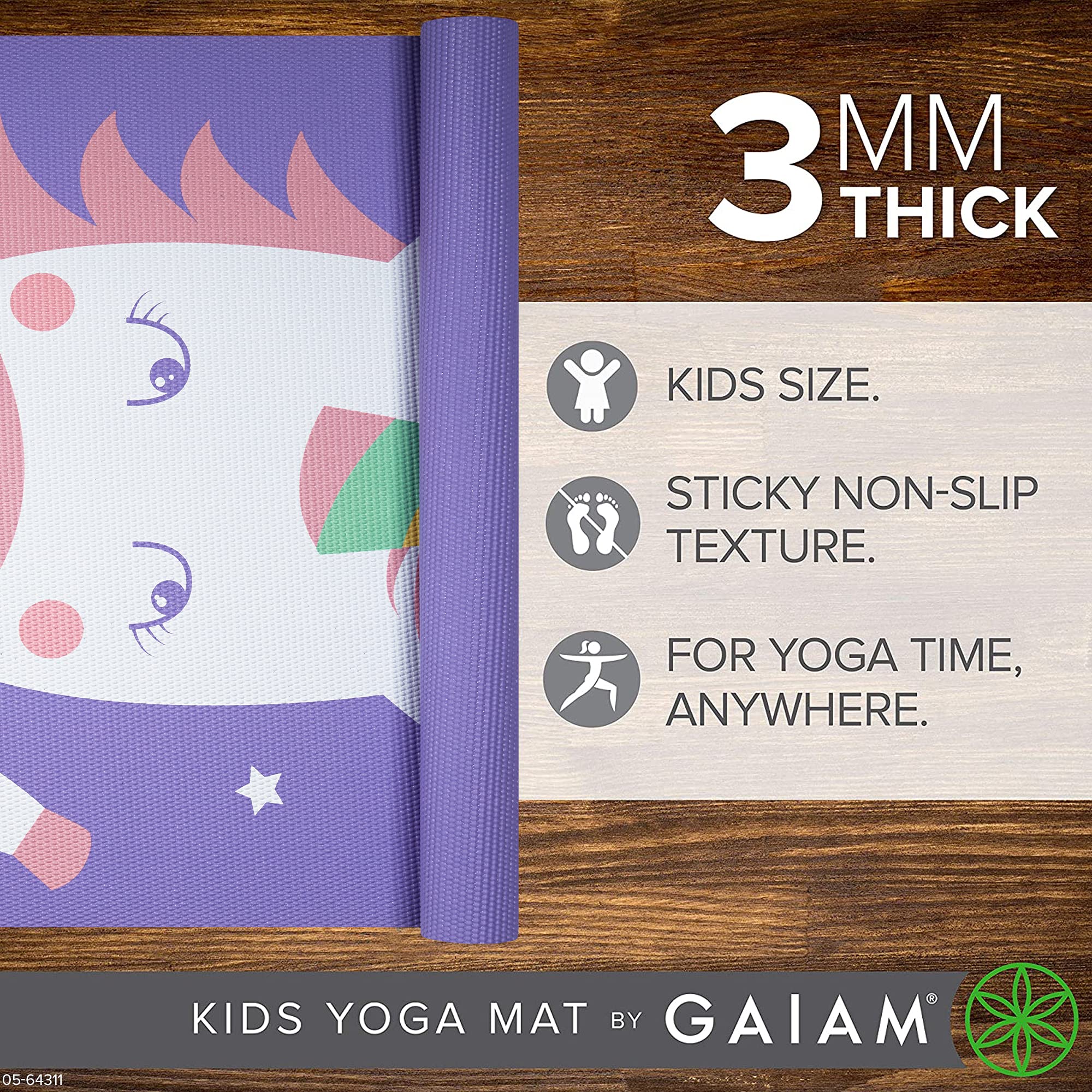 gaiam-tapis-de-yoga-enfant-152-4-x-61-cm-x-3-mm-imprim-s-fun image 2