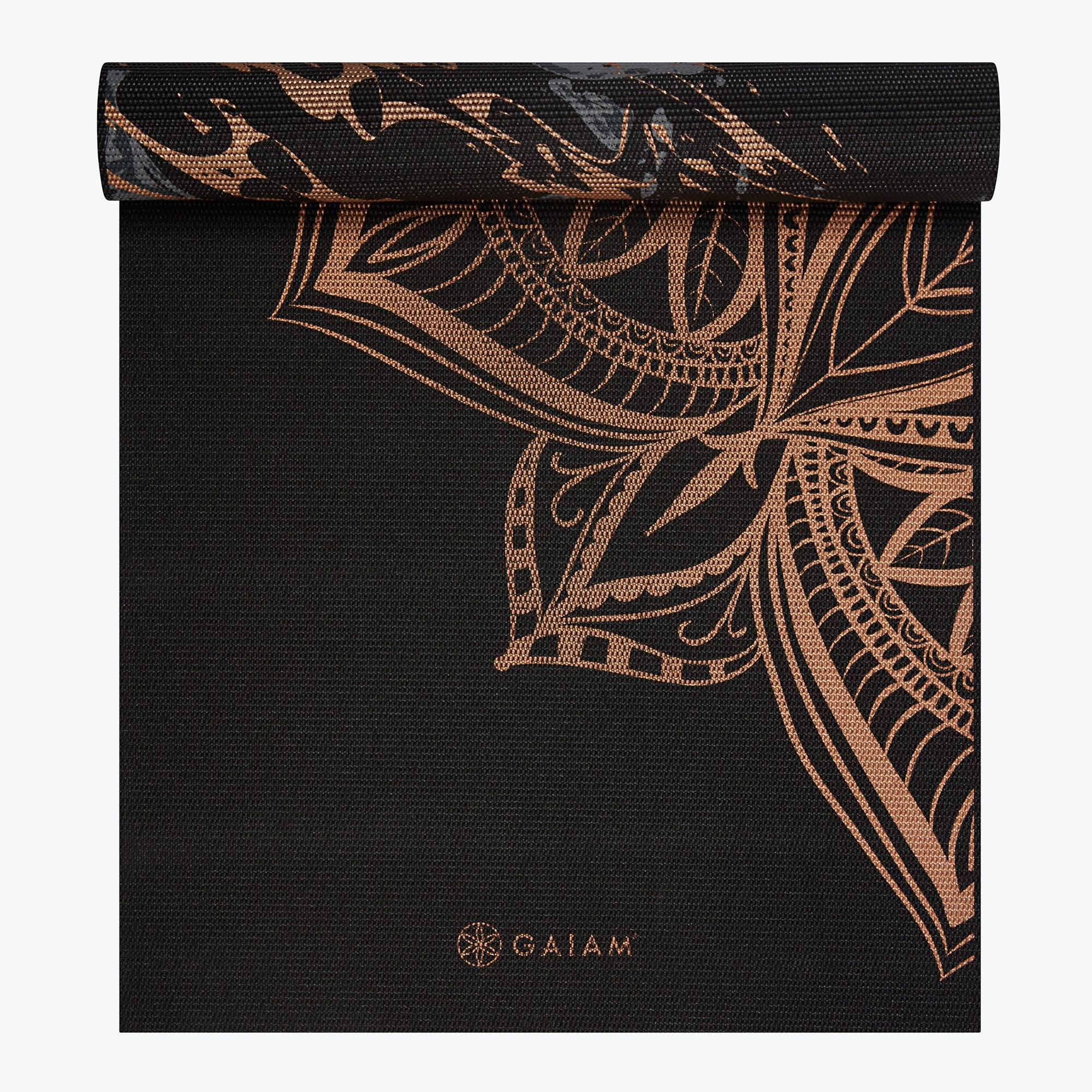 gaiam-premium-reversible-marbled-bronze-medallion-tapis-de-yoga-6-mm image 1