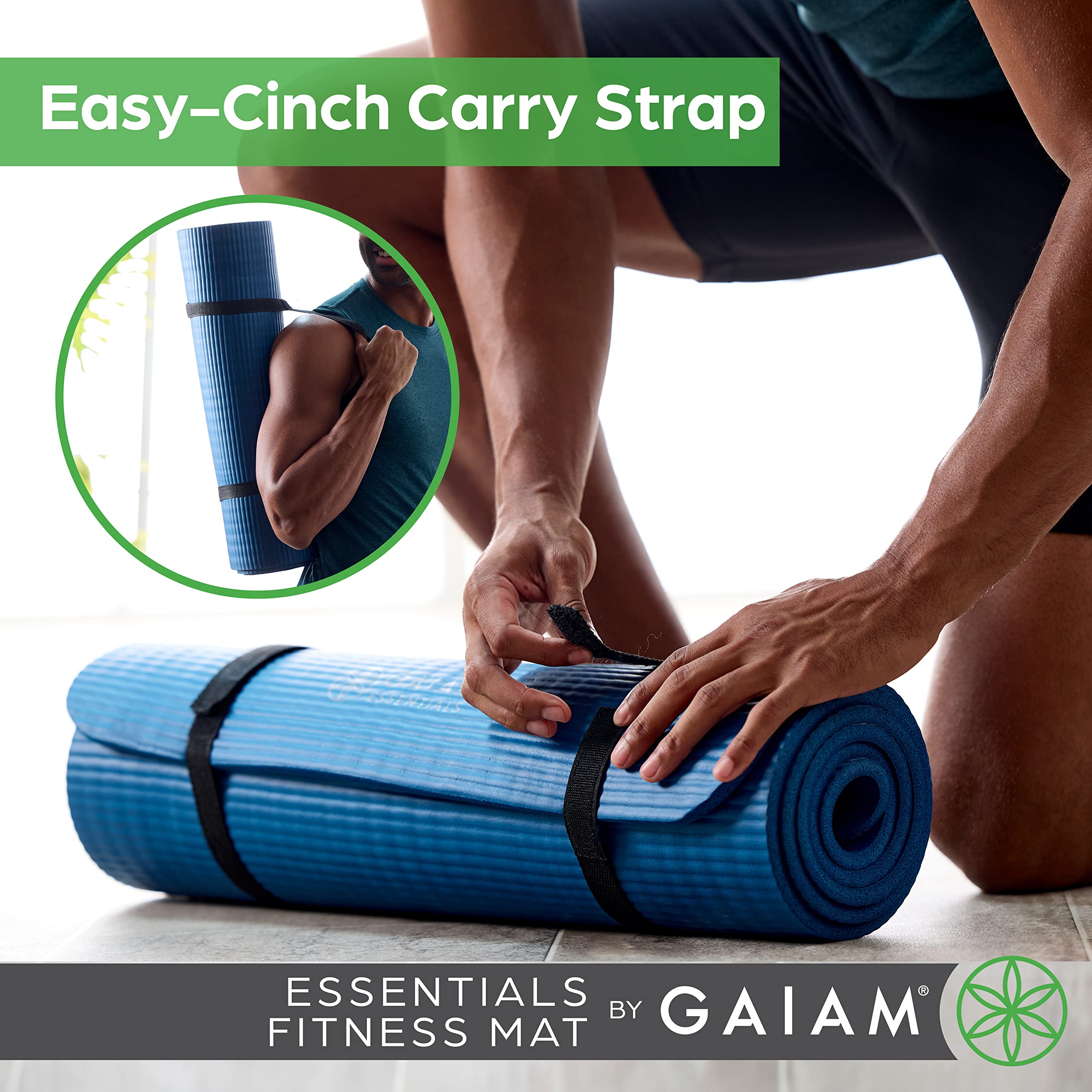 gaiam-essentials-tapis-de-yoga-pais-183-x-61-cm-avec-sangle image 4