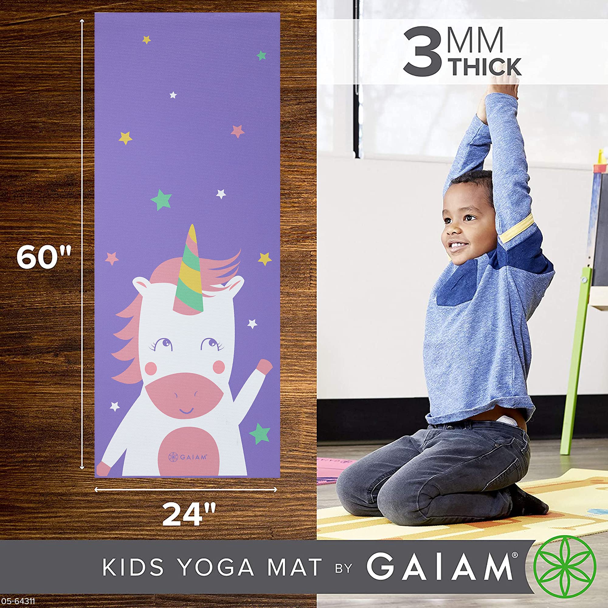 gaiam-tapis-de-yoga-enfant-152-4-x-61-cm-x-3-mm-imprim-s-fun image 3