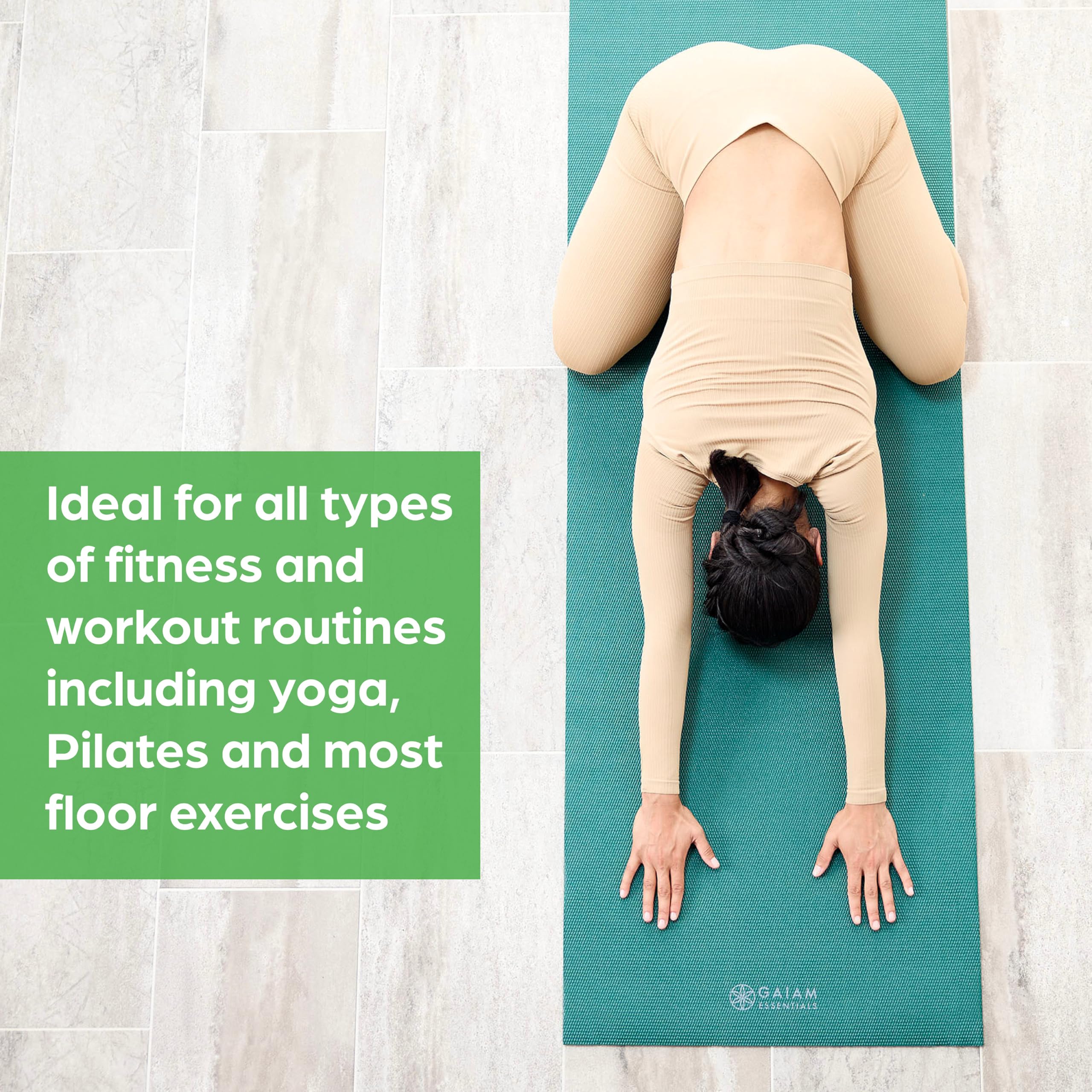 gaiam-essentials-tapis-de-yoga-premium-182-9-x-61-1-cm-6-mm-sangle image 5
