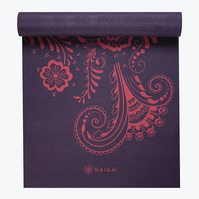 gaiam-premium-aubergine-swirl-yoga-mat-6mm-tapis-yoga-pais-172x61cm image 1